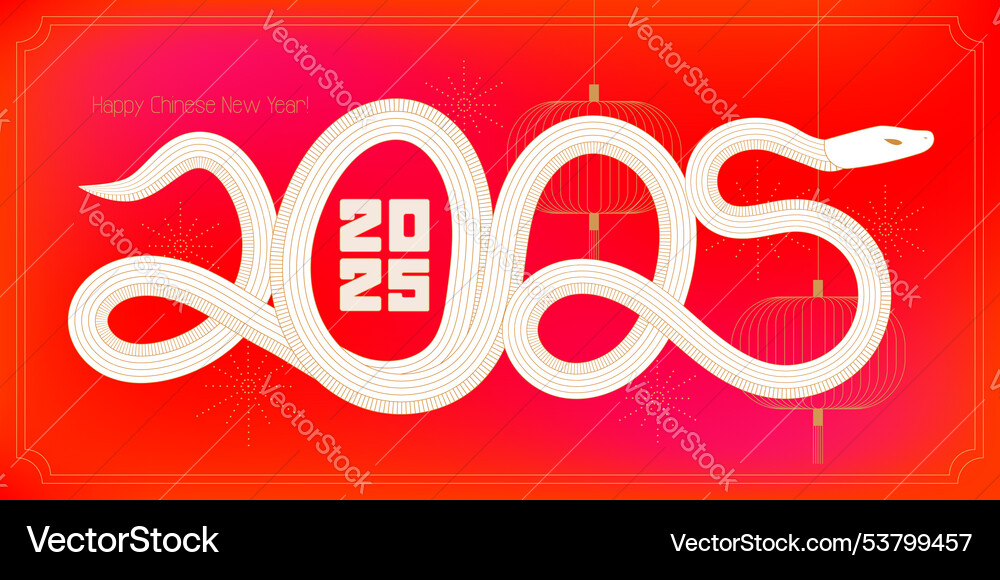 Greeting card with snake in curved twisted shapes Greeting card with snake in curved twisted shapes Vector Image