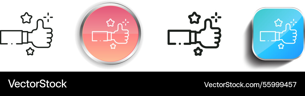 Like icon thin linear regular and button style vector image