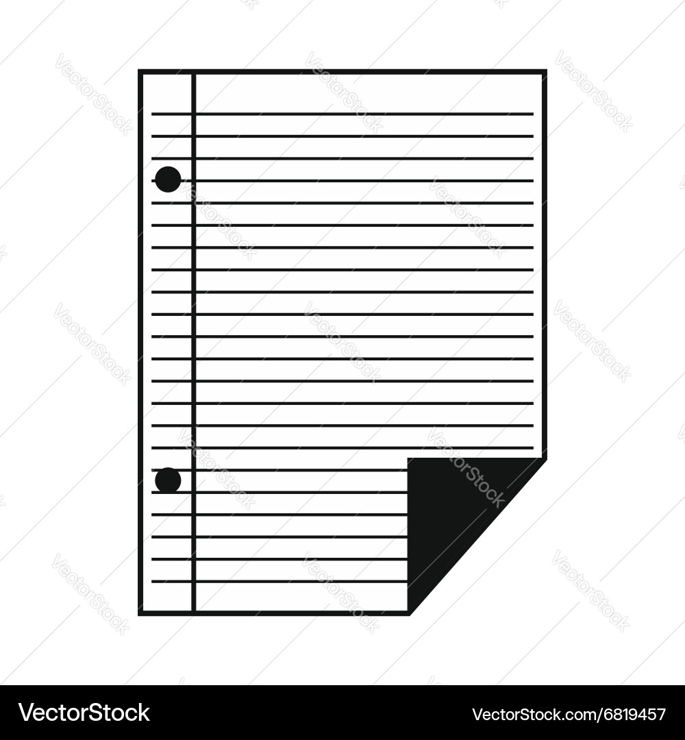 Lined paper of notebook simple icon vector image