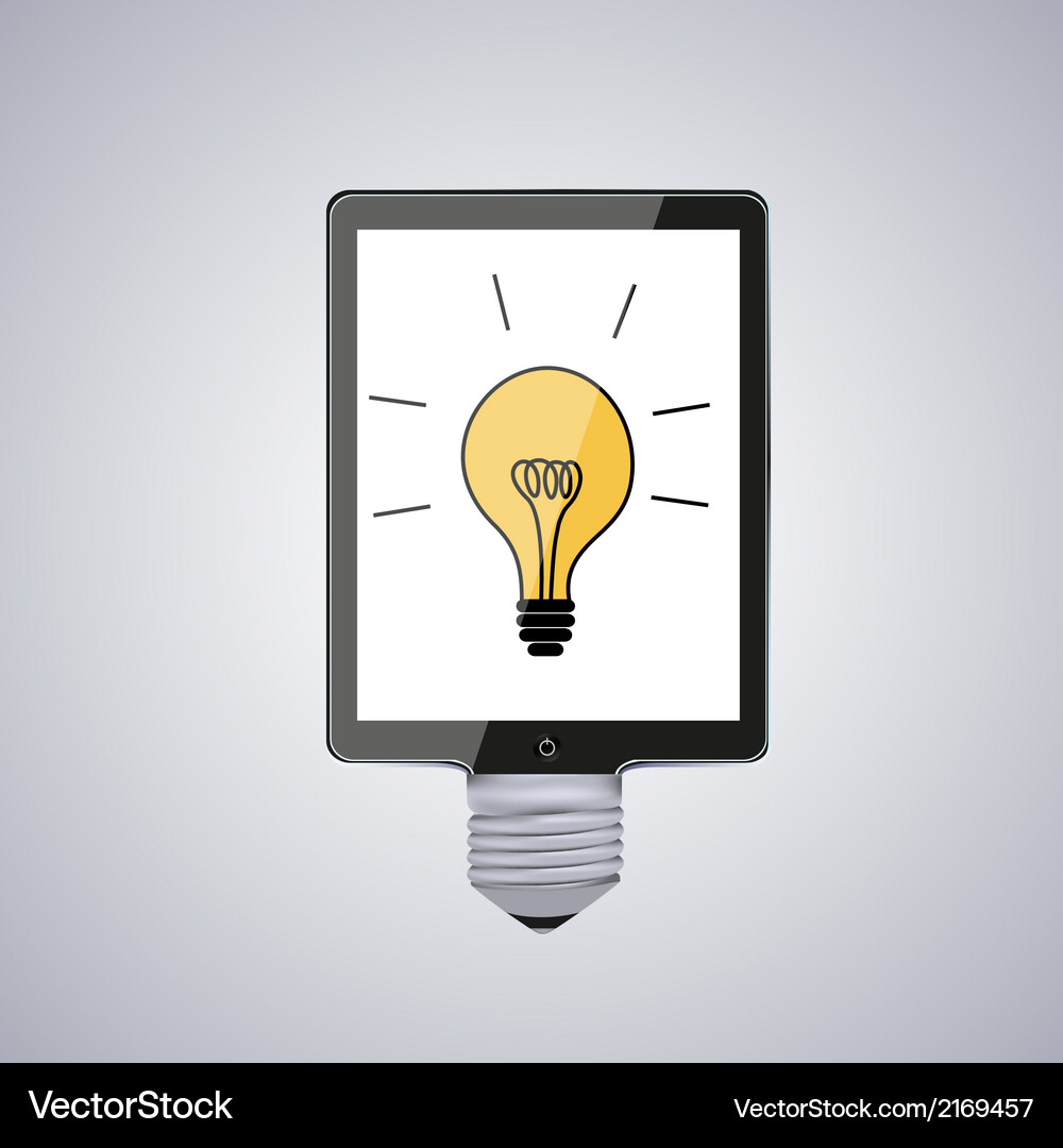 Modern computer tablet with idea Vector Image