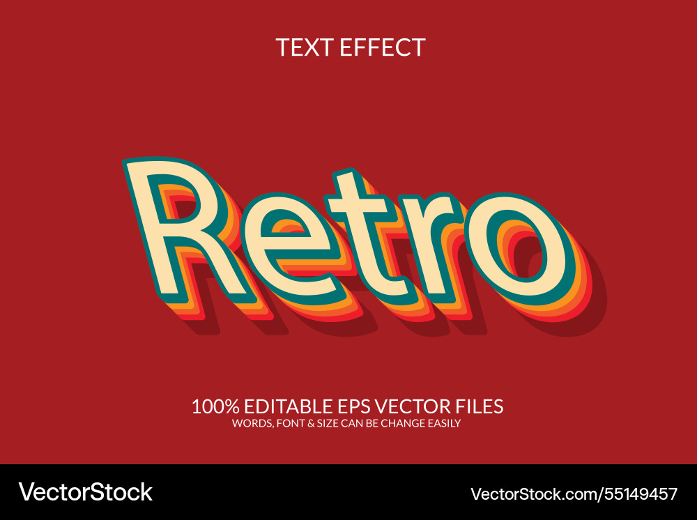 Retro 3d font design vector image
