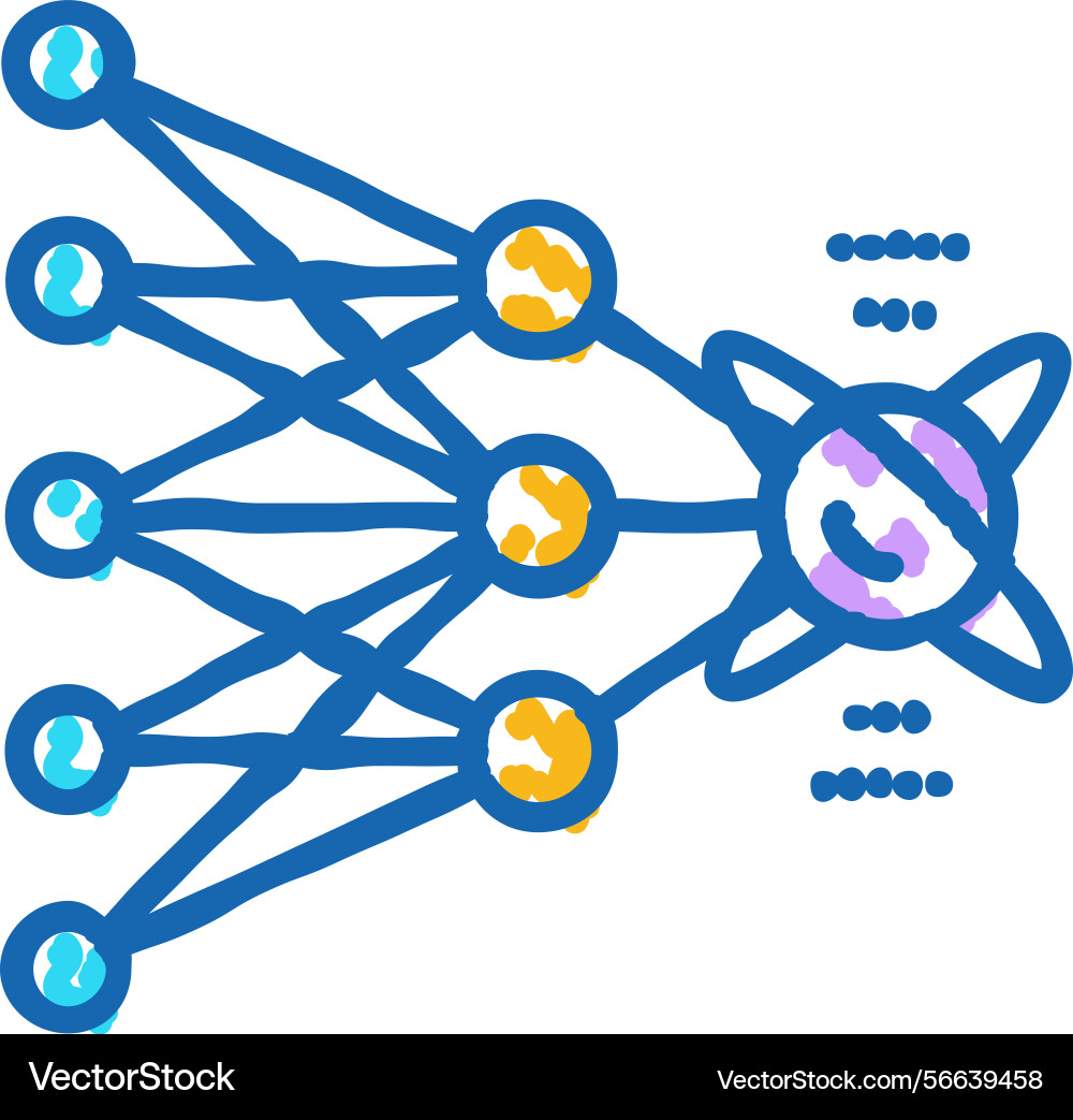 Algorithm quantum technology icon doodle Algorithm quantum technology icon doodle vector image