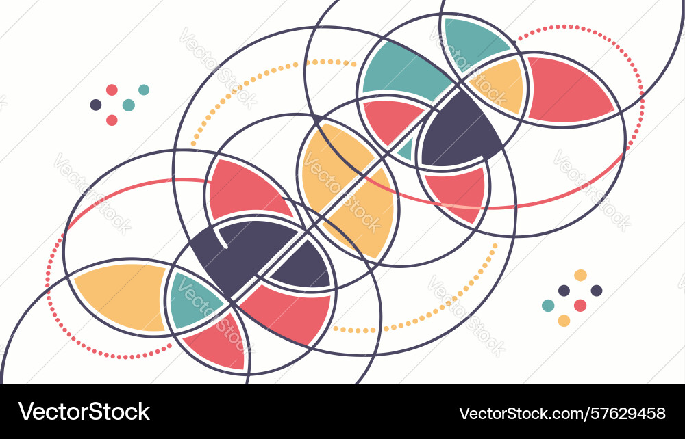 Complex interlocking geometric pattern - dynamic vector image