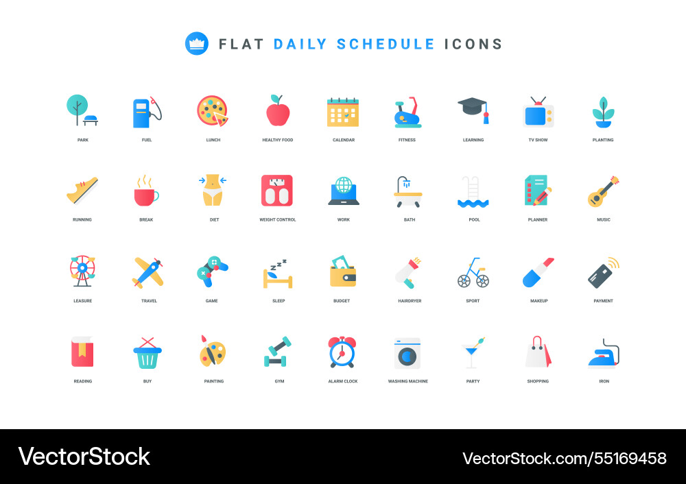 Daily routine and event modern life schedule Daily routine and event modern life schedule vector image