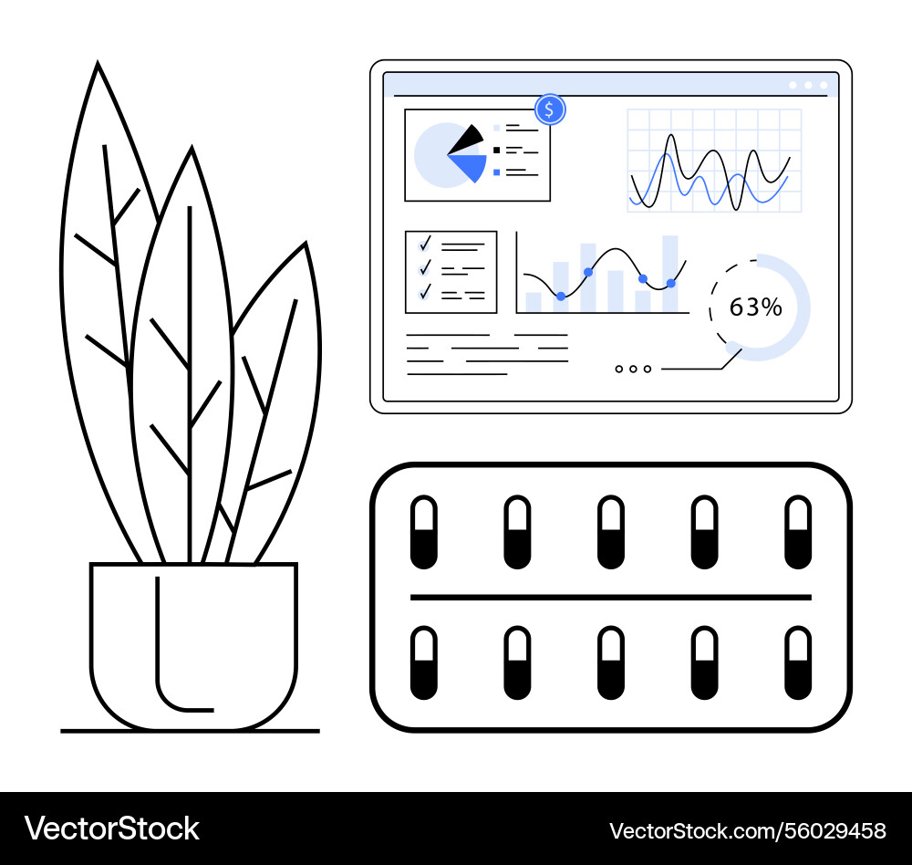 Digital health monitoring with data analytics Digital health monitoring with data analytics Vector Image