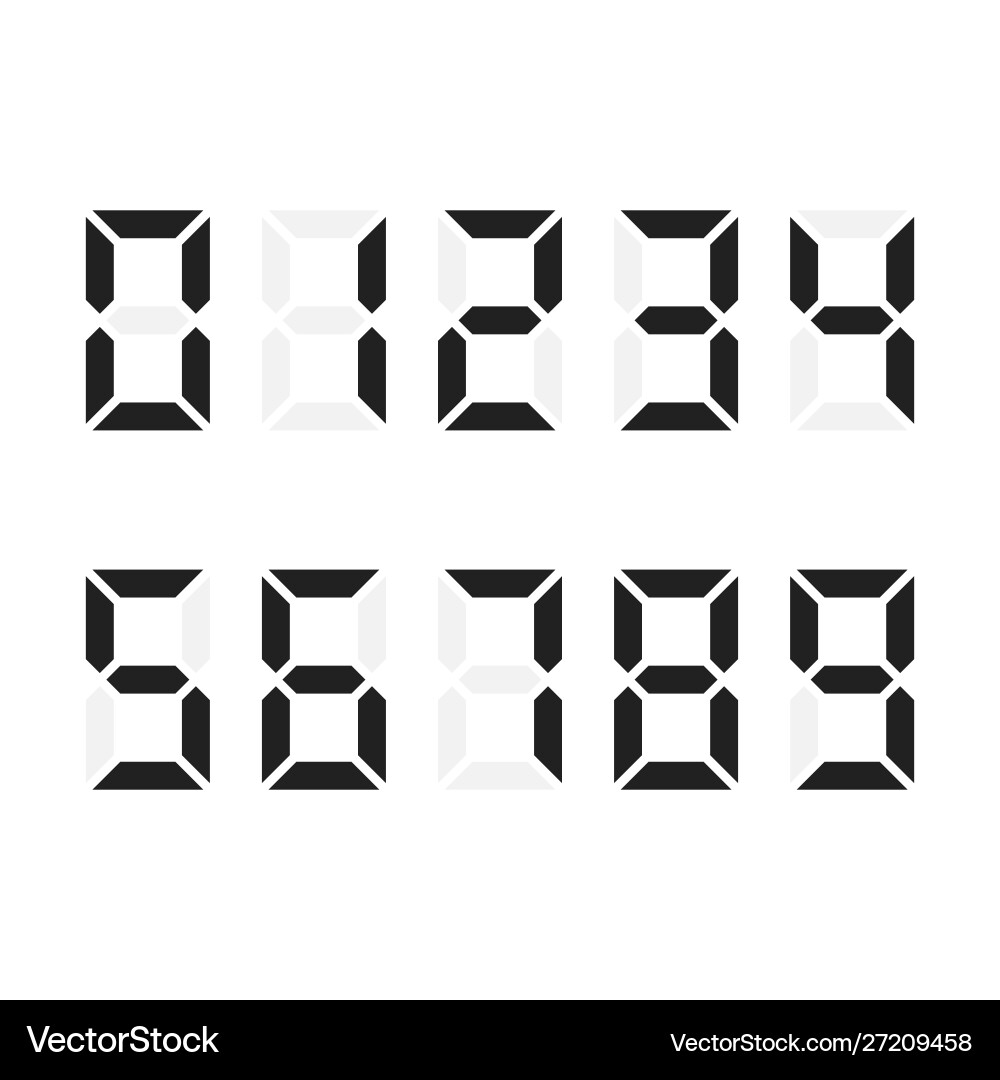 Digital Numbers Set - Schrifttext vektorbild