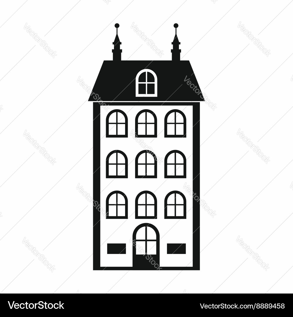 House with three floors icon simple style Vector Image