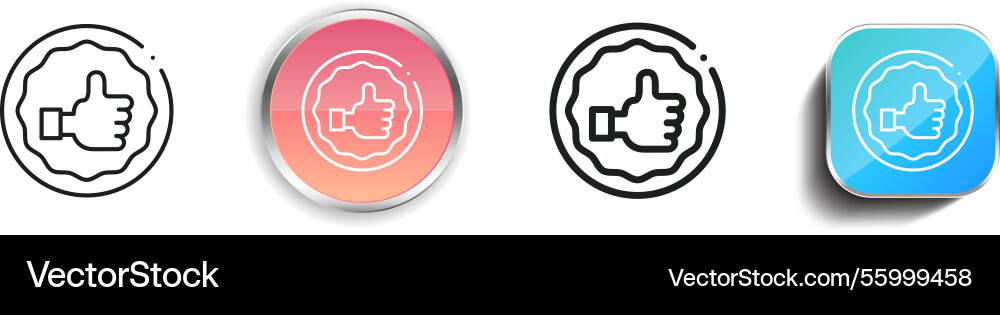 Like icon thin linear regular and button style vector image