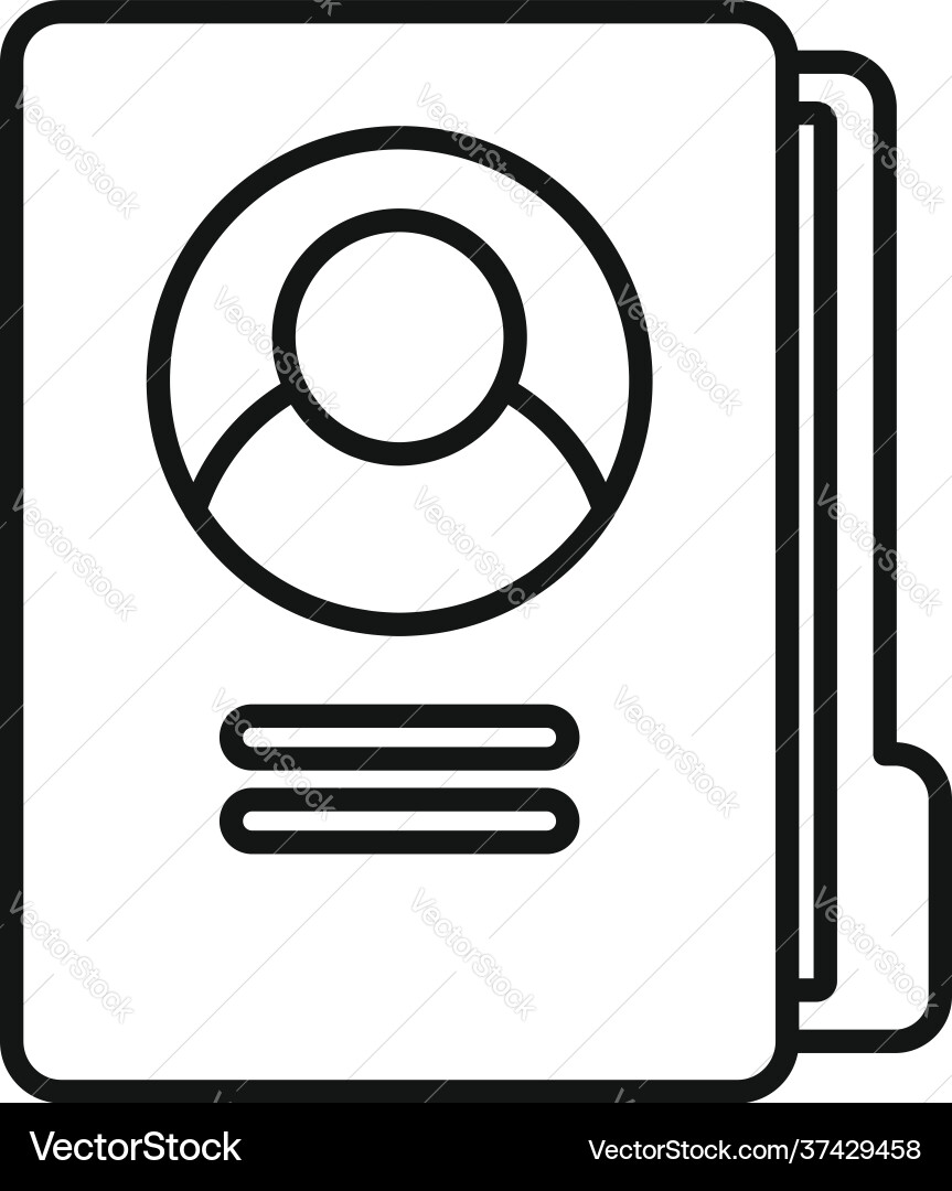 Persönliche Informationen Ordner Symbol Umriss Stil Persönliche Informationen Ordner Symbol Umriss Stil vektorbild