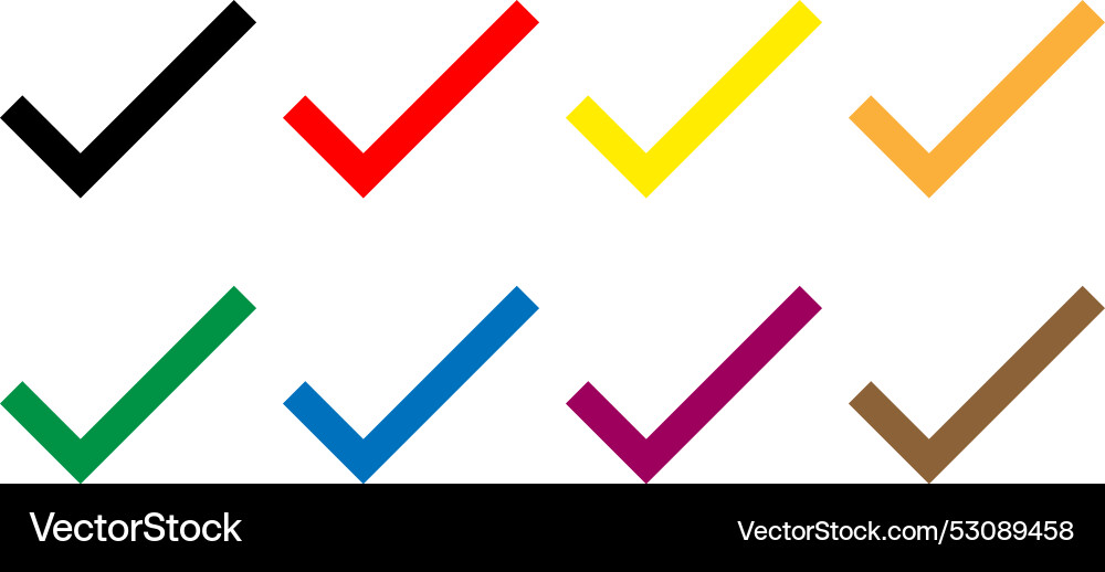 Set of different color check mark Vector Image