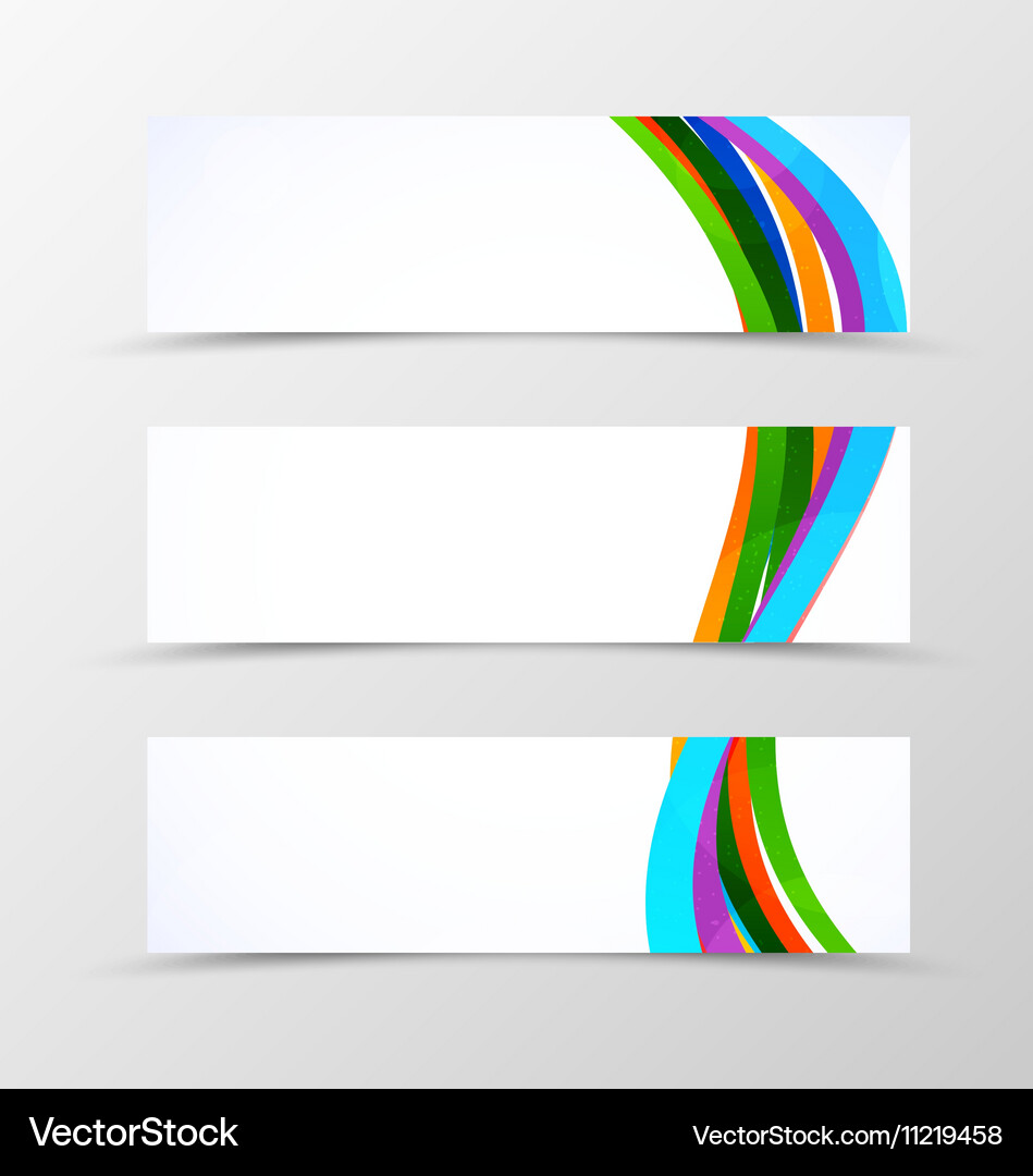 Set of header banner dynamic wave design Vector Image