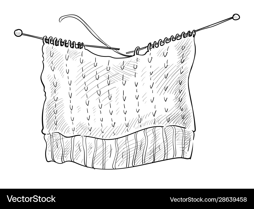 Woolen threads and needles isolated sketch Vector Image