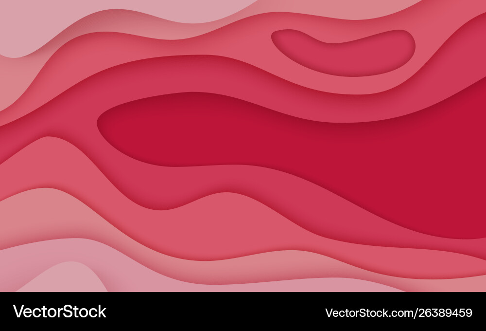 Abstract Paper Cut Coral Waves Vector Image