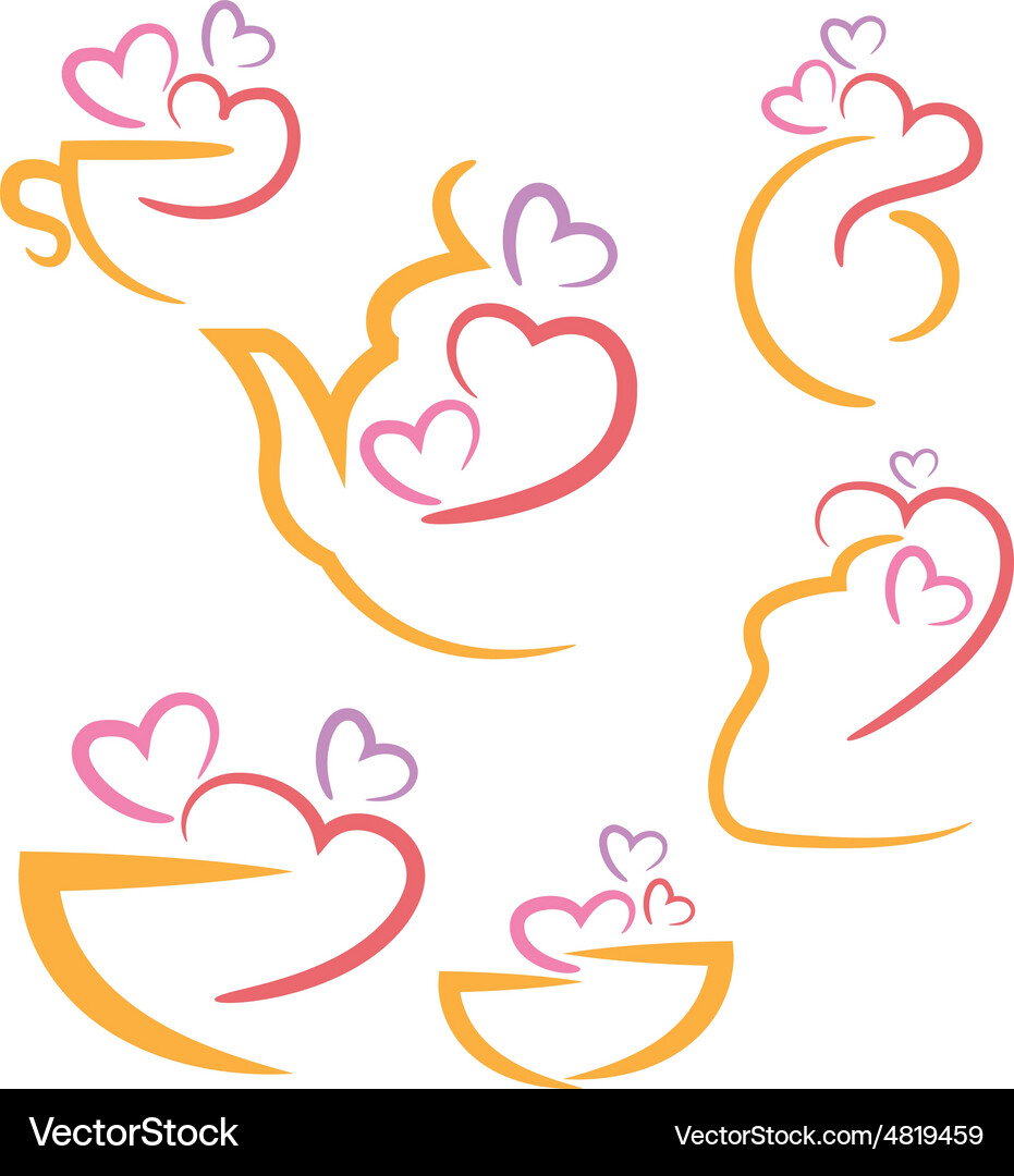 Abstract set icons of kitchen cookware Vector Image