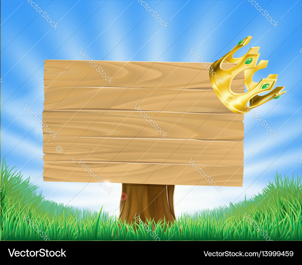 Goldene Krone hängen am Schild Goldene Krone hängen am Schild vektorbild