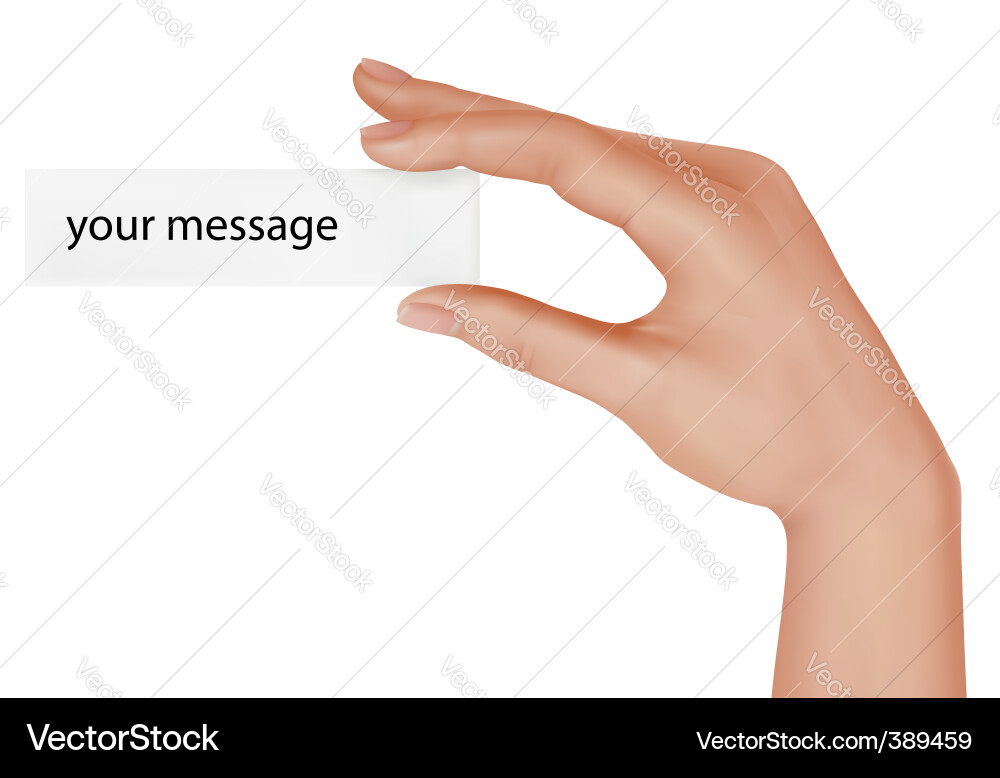 Hand with message vector image