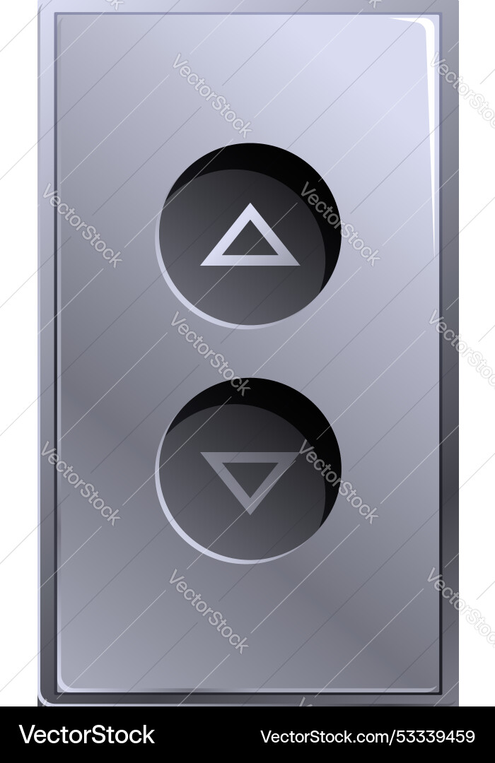 Modern elevator button panel showing up and down Modern elevator button panel showing up and down vector image