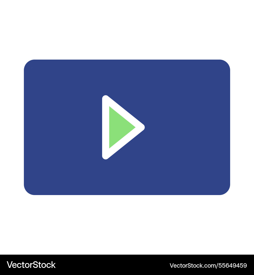Simple play button icon design for interface vector image