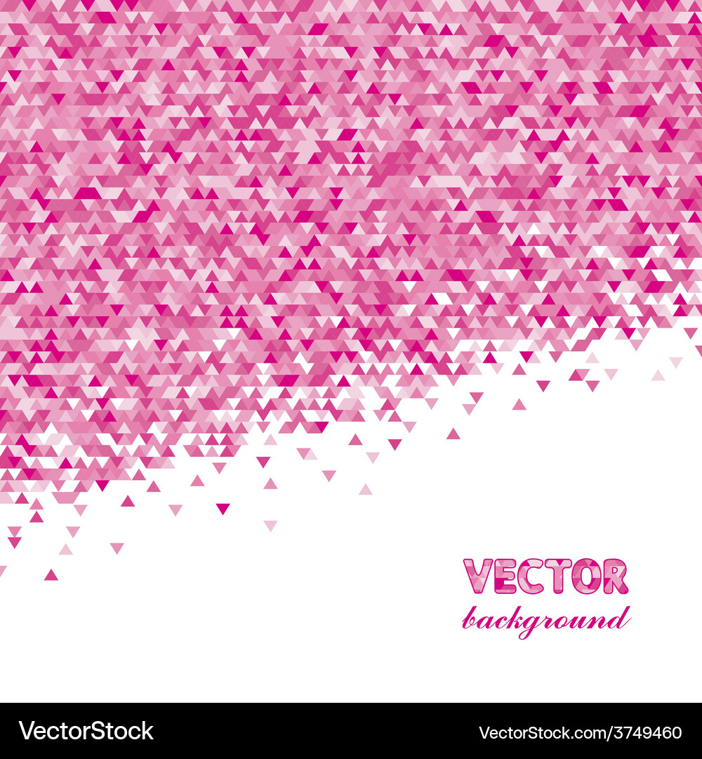 Abstract background with triangles in pink Vector Image
