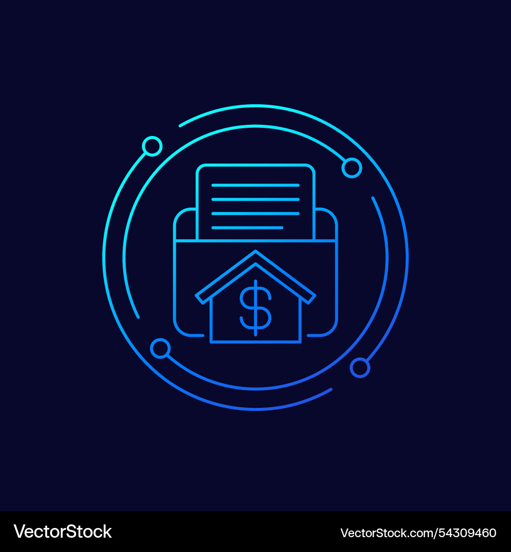 Collateral icon in linear design Vector Image