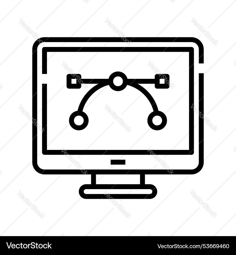 Computer icon outline style design isolated Computer icon outline style design isolated Vector Image