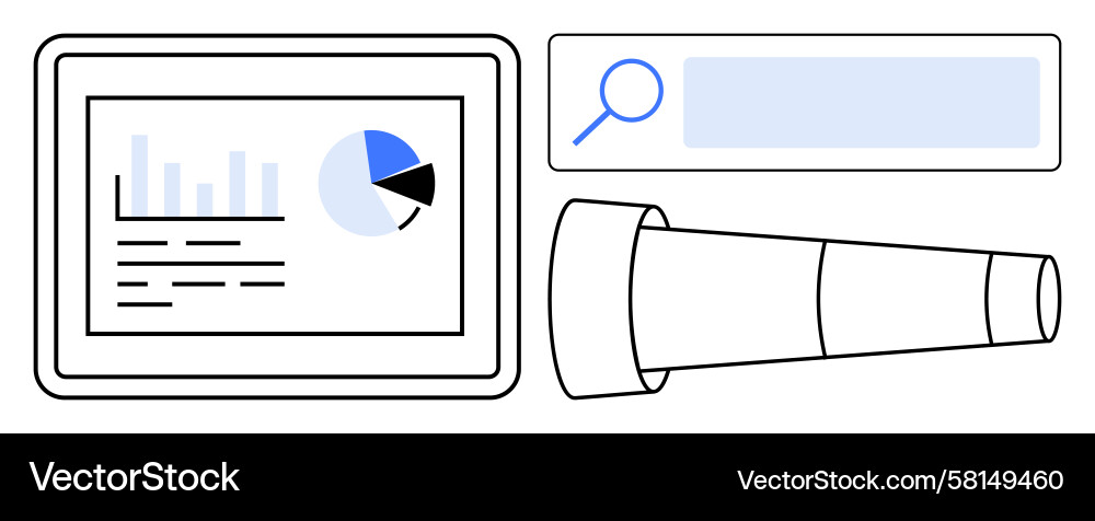Data Analysis & Visualization Dashboard Vector Image