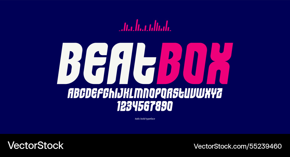Geometric italic and bold sans serif typeface Geometric italic and bold sans serif typeface Vector Image