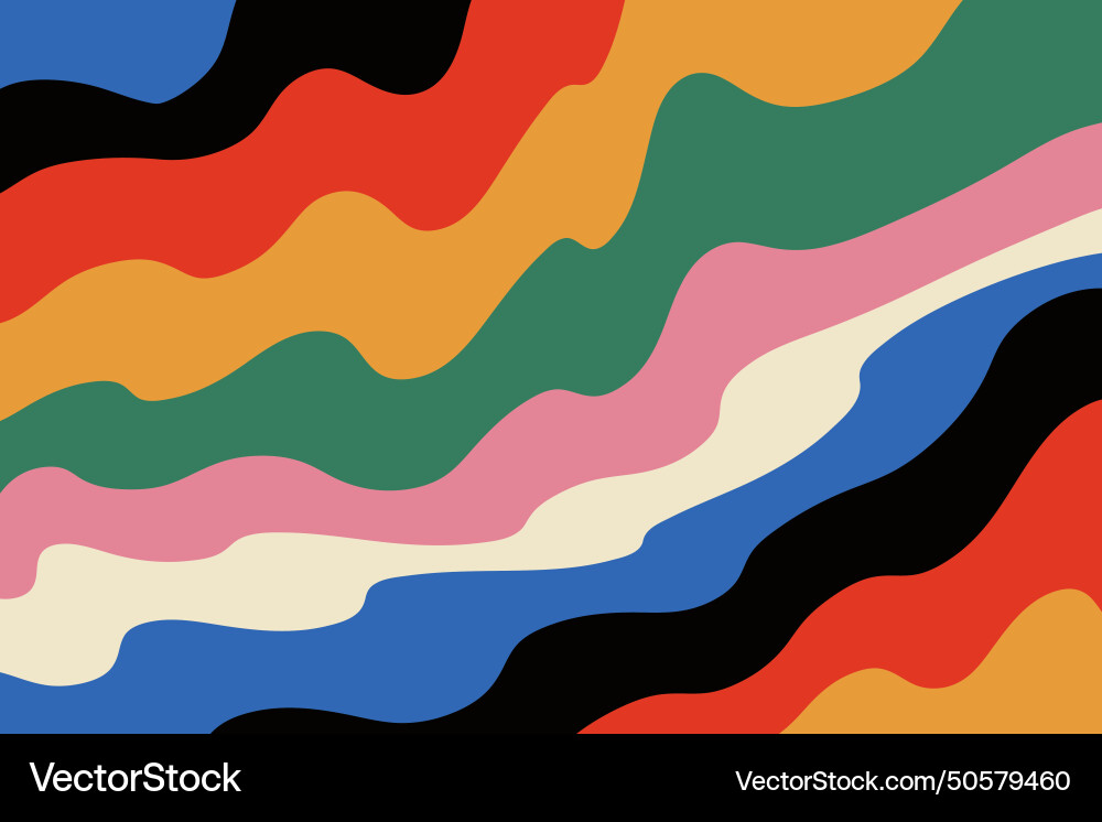 Groovy abstract pattern of wavy colorful lines Groovy abstract pattern of wavy colorful lines vector image
