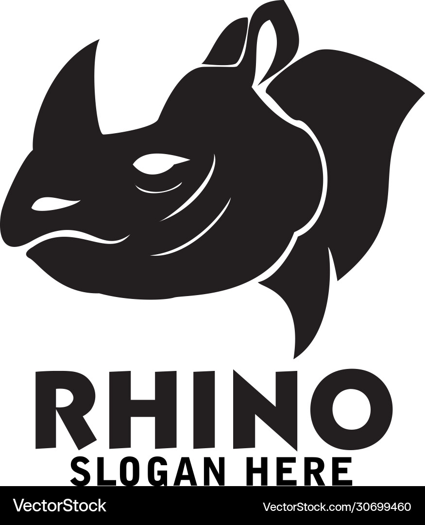 Head rhino logo design Head rhino logo design vector image