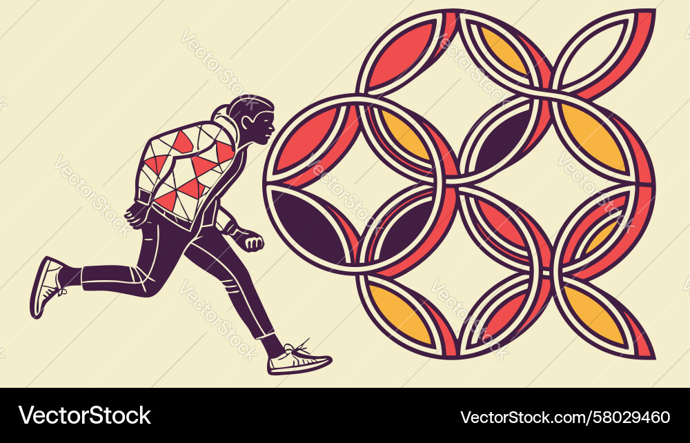 Interlocking Circular Motion Vector Image