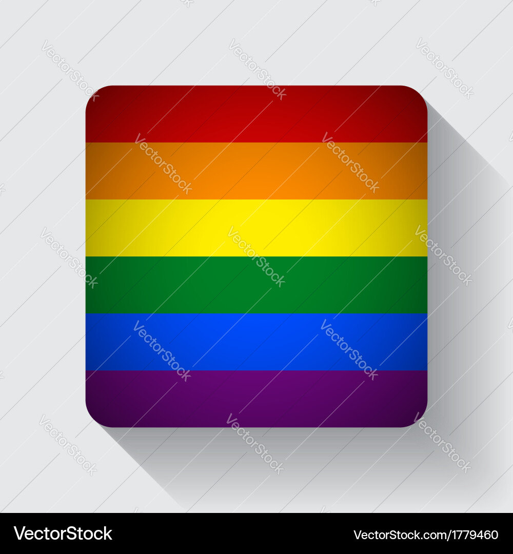 Web button with rainbow flag vector image