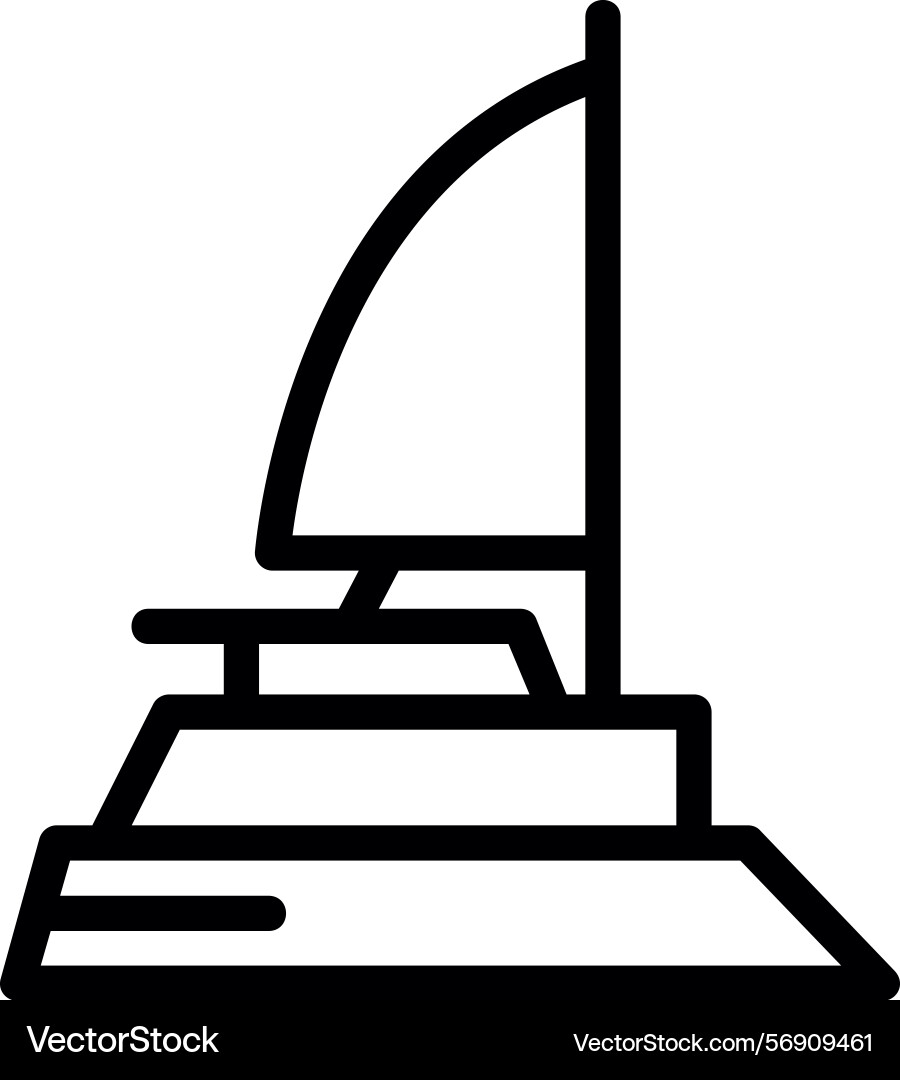 Catamaran linear style icon design vector image