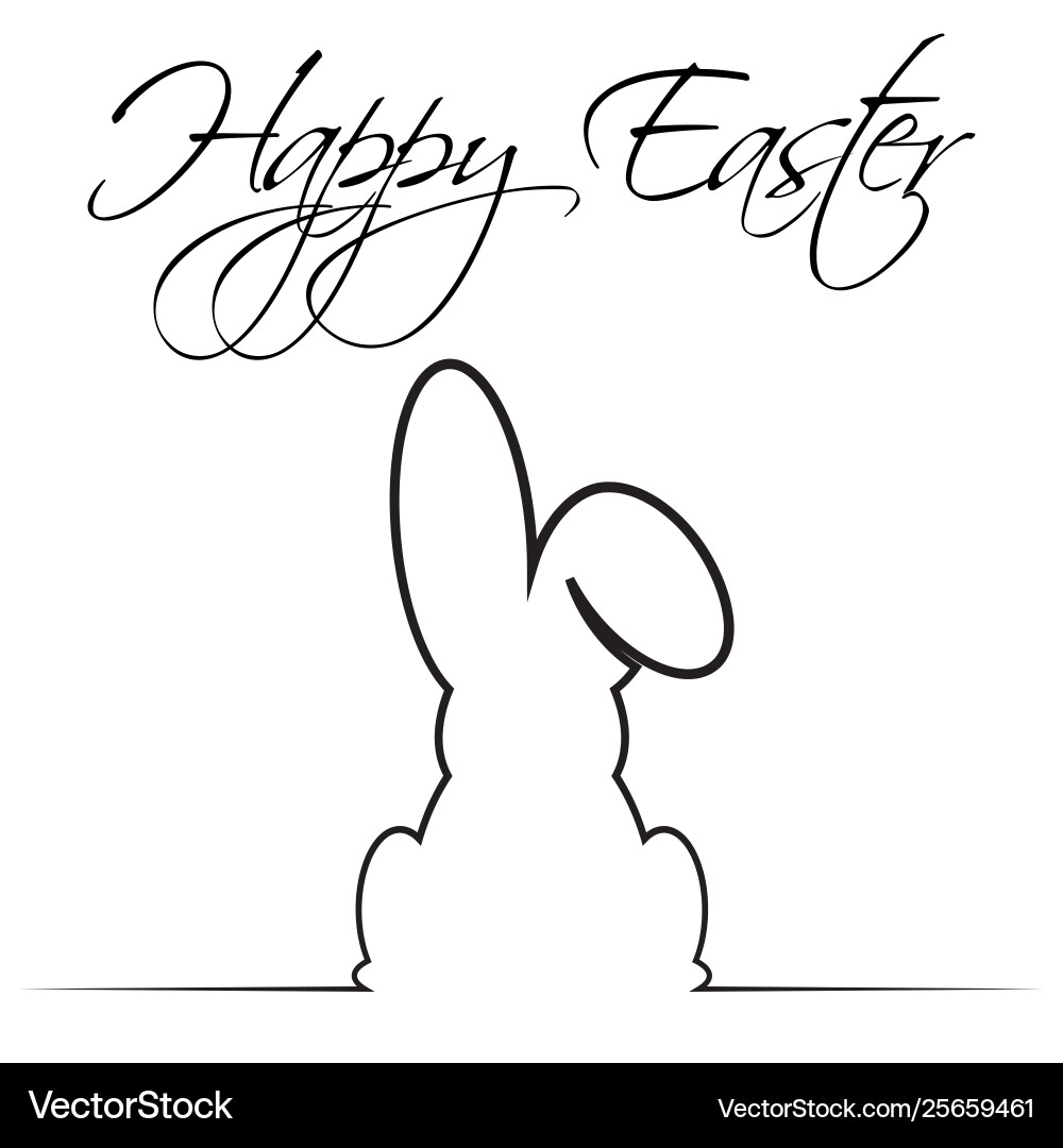 Frohe Ostern Bunny Silhouette Vektorbild