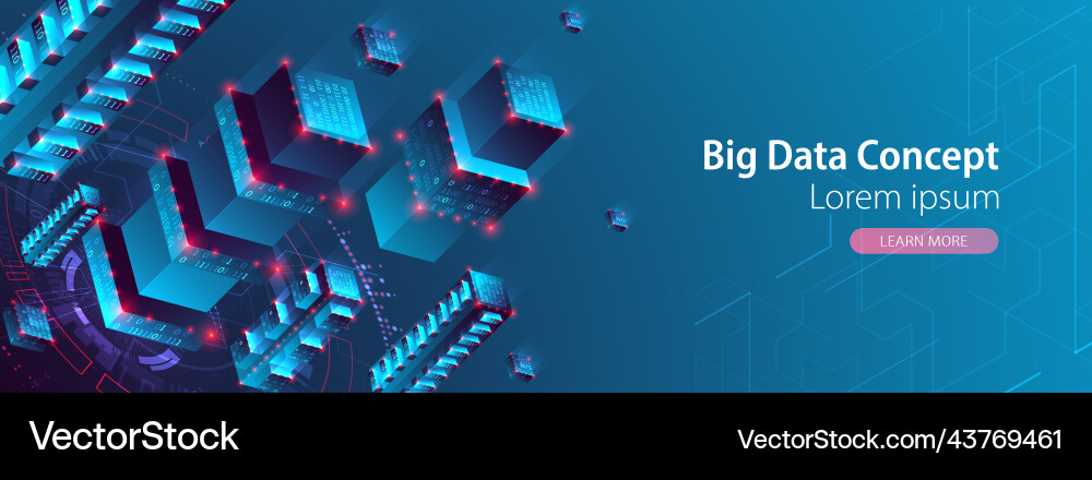 Isometric big data concept database abstract Isometric big data concept database abstract vector image