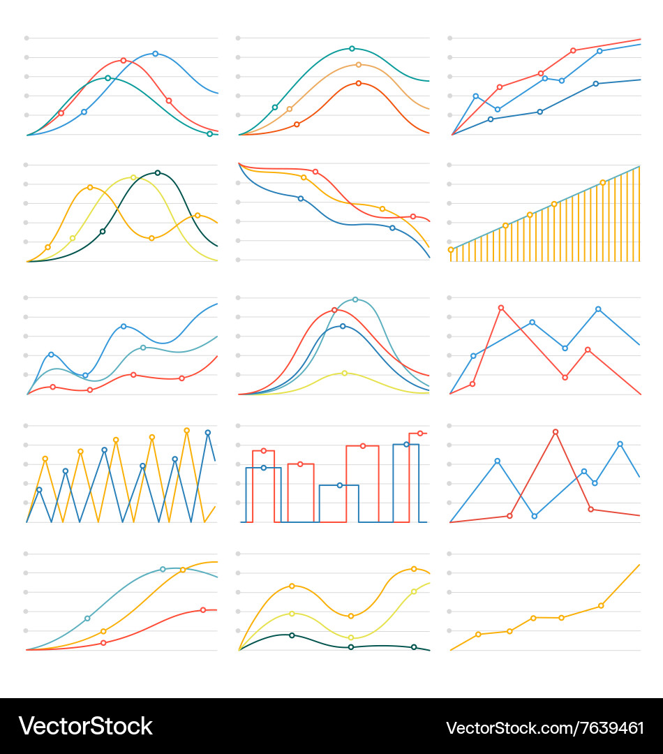 Modern Linear Chart Graph vector image