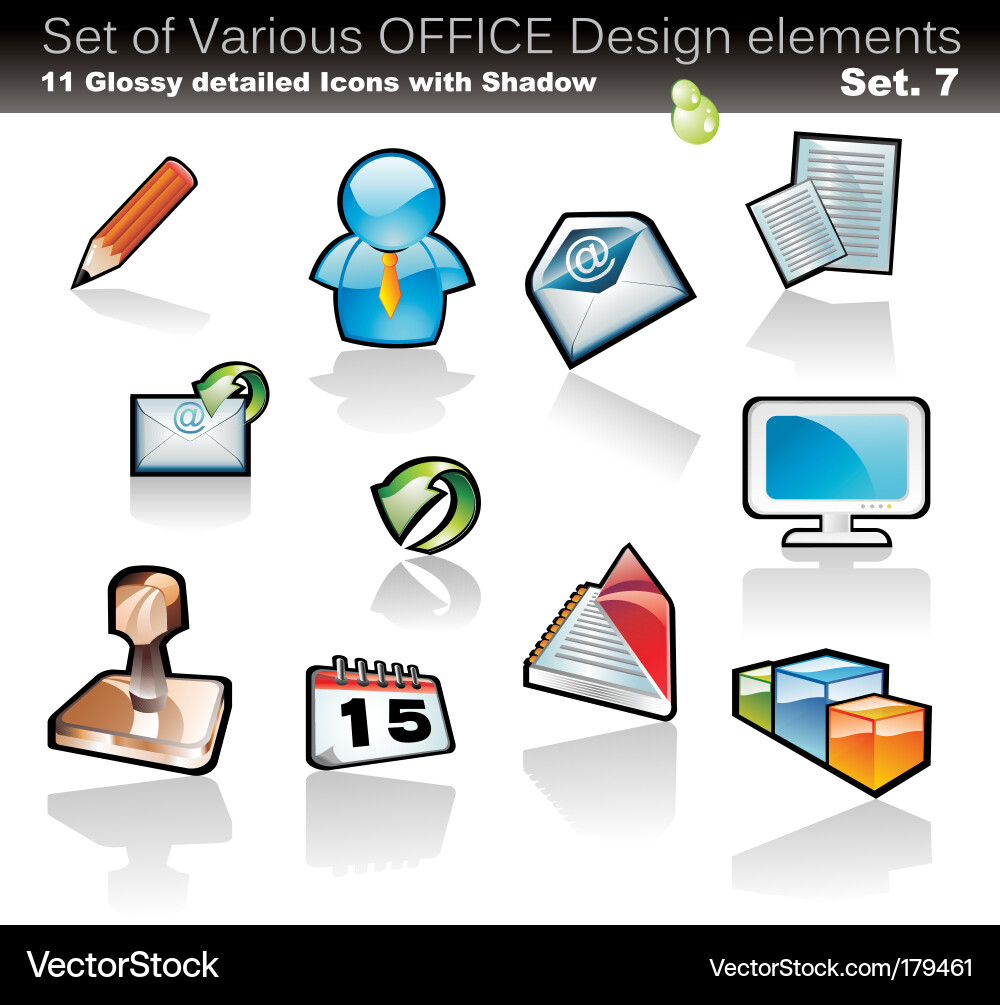Office design elements Vector Image