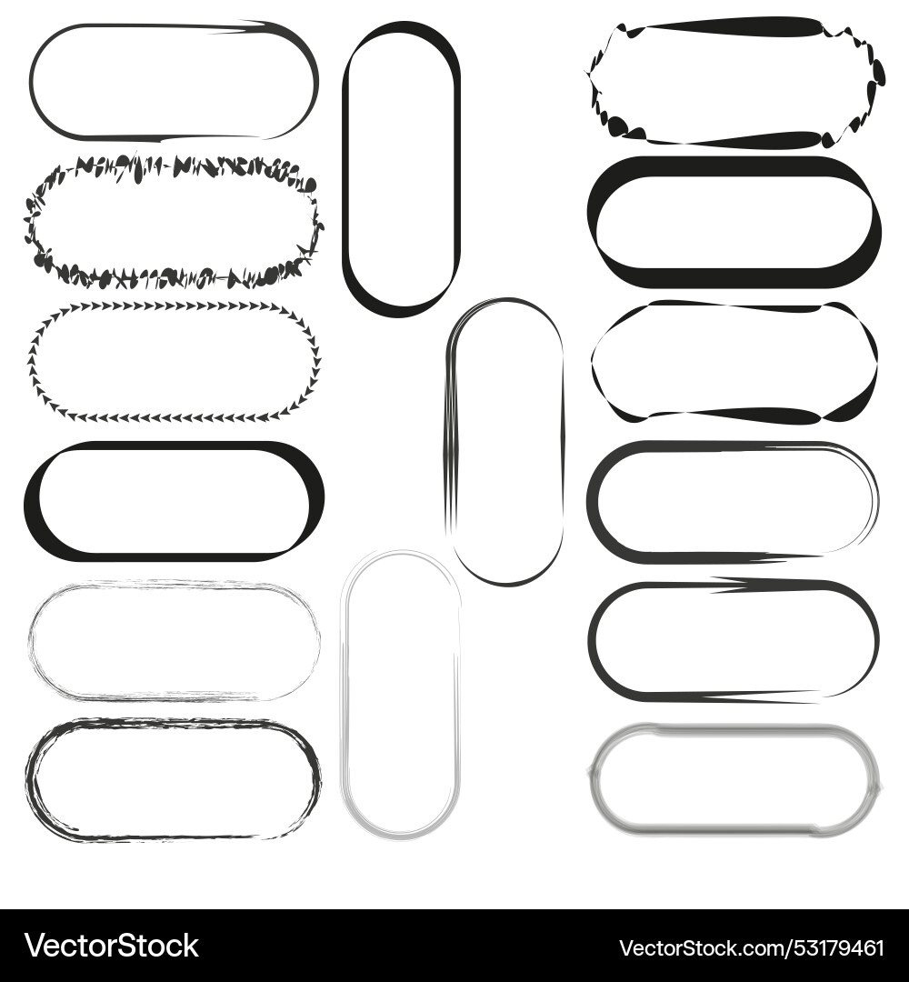 Oval frames set assorted ellipse borders Oval frames set assorted ellipse borders vector image