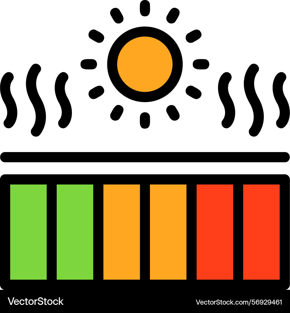 Uv index line filled style icon design Vector Image