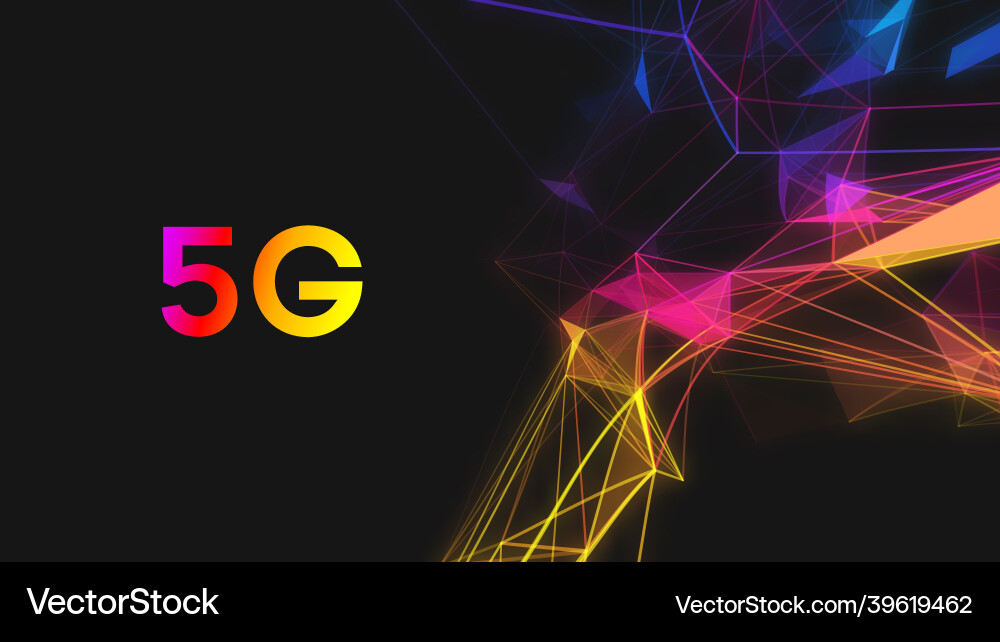 5g network technology background data vector image