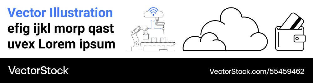 Automation and digital payment concept with cloud Automation and digital payment concept with cloud vector image