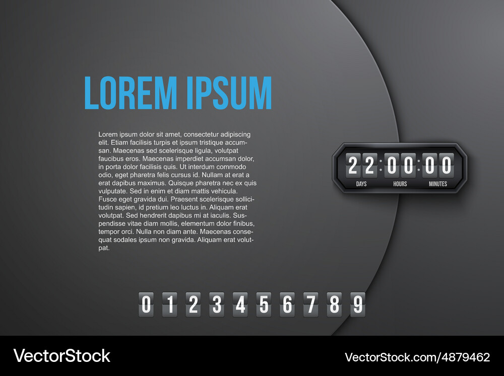 Background coming soon and countdown timer Vector Image