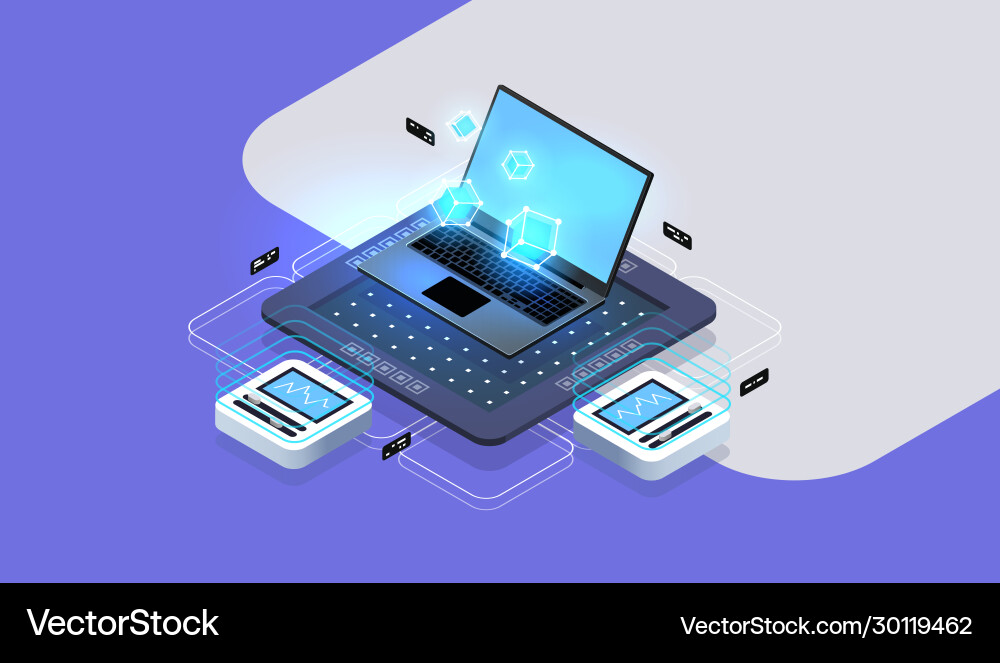 Big data concept software development Big data concept software development vector image