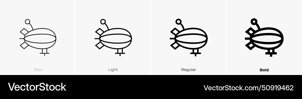 Blimp icon thin light regular and bold style Vector Image