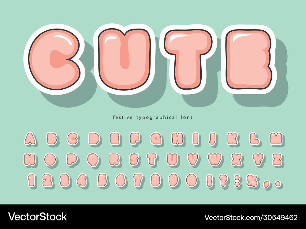 Bubble Alphabet with Smiling Faces Vector Image
