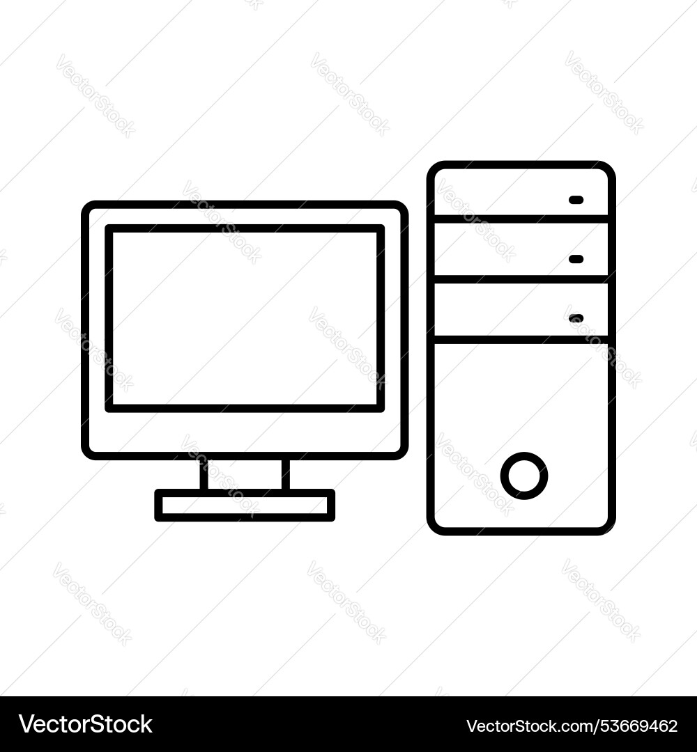 Computer icon outline style design isolated Vector Image