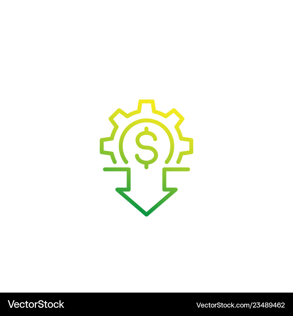 Cost Reduction Icon - Linear Style vector image