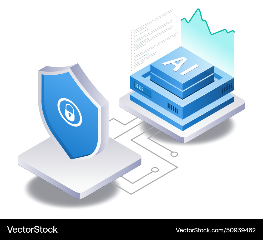 Data security with artificial intelligence Data security with artificial intelligence Vector Image