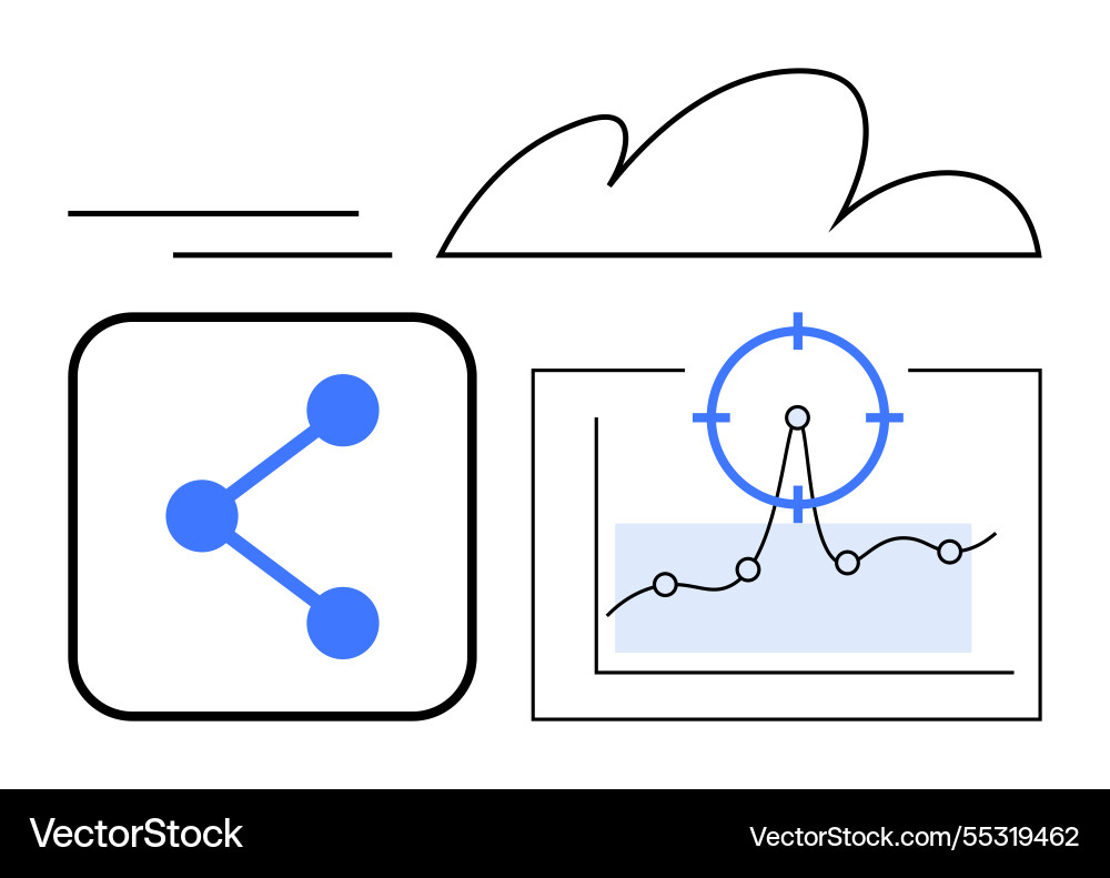 Data sharing and analytics with cloud integration Data sharing and analytics with cloud integration vector image