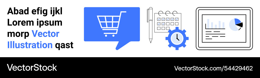 E-commerce solution concept with shopping cart E-commerce solution concept with shopping cart vector image