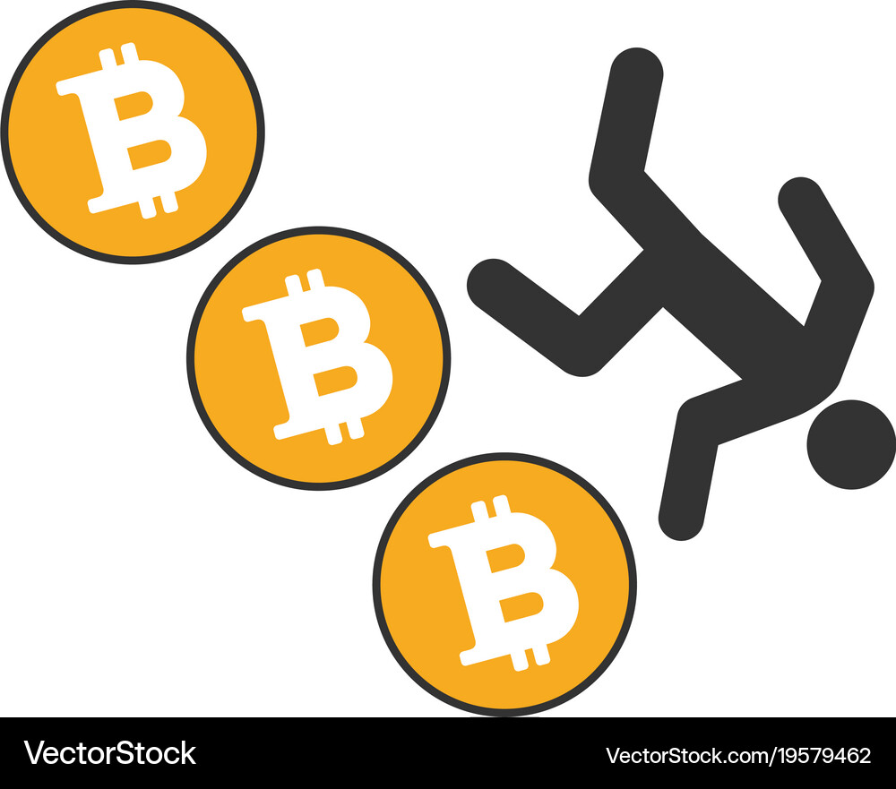 Falling Bitcoin Icon - Recession Symbol – Royalty-Free Vector | VectorStock